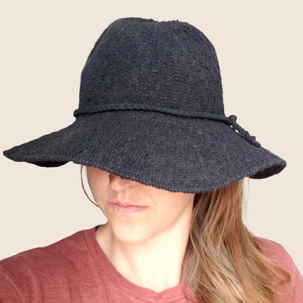 FREE PEOPLE sun bucket hat OS black floppy beachy